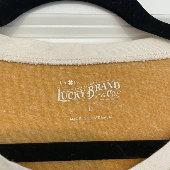 Lucky Brand California Script Ringer Tee Large - Picture 2 of 3